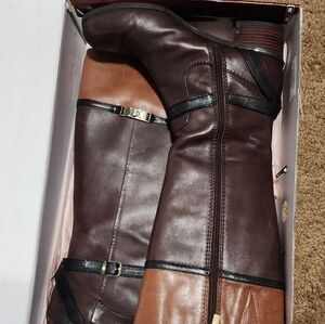 Leather Black/burnt orange boot